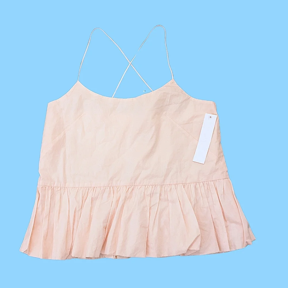 Fade and Blue Women's Pale Pink Peplum Top - Picture 2 of 5